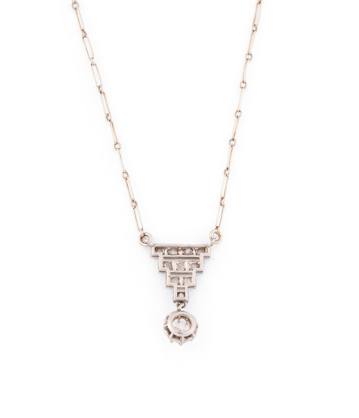 Art deco necklace diamonds and platinum "Ruedly" - Caillou Paris
