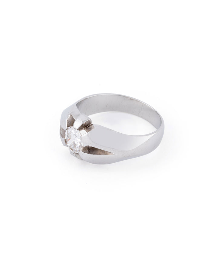 Art deco platinum band ring Luca - Caillou Paris