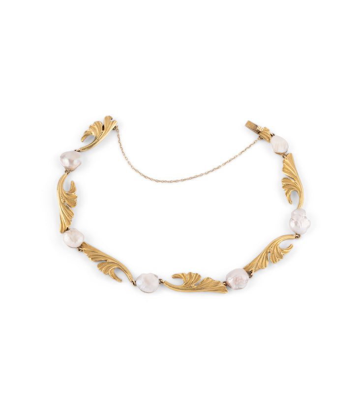 Art nouveau bracelet 18k gold pearls "Myrelle" - Caillou Paris