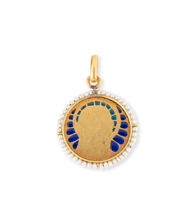 Art-nouveau-medel-gold-enamel-Hane-Caillou-Paris