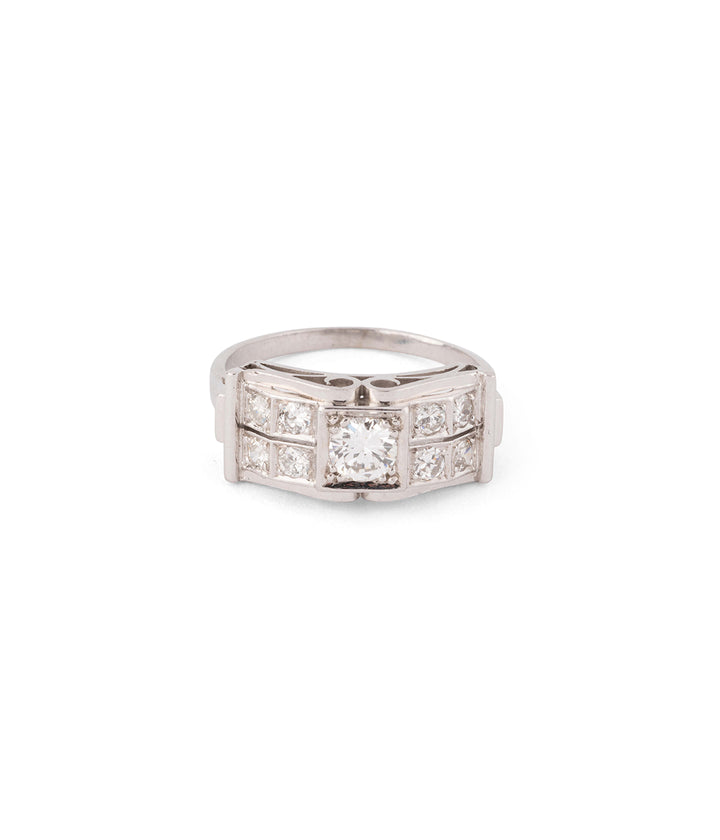 Bague Art déco diamants et platine "Odala" - Caillou Paris