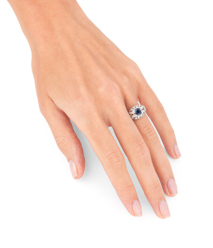 Bague-Art-deco-diamants-saphirs-Baudel-Caillou-Paris