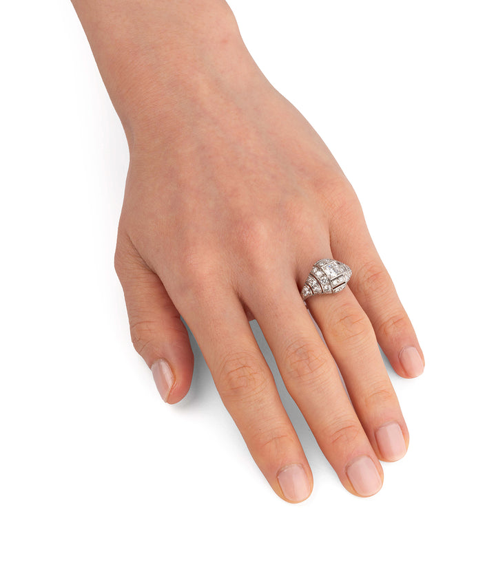 Bague Art deco platine et diamants "Eamon" - Caillou Paris