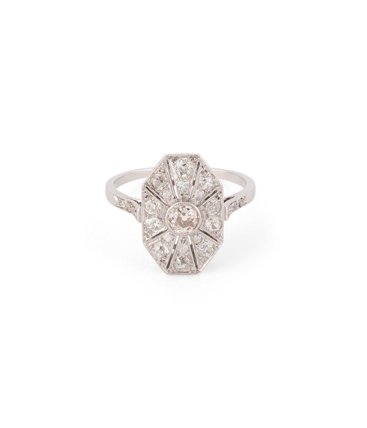 Bague Art deco en platine et diamants "Valero" - Caillou Paris