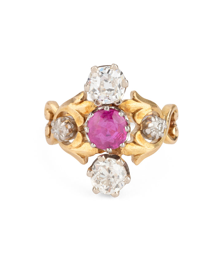 Bague-Art-nouveau-or-18k-rubis-Arly-Caillou-Paris
