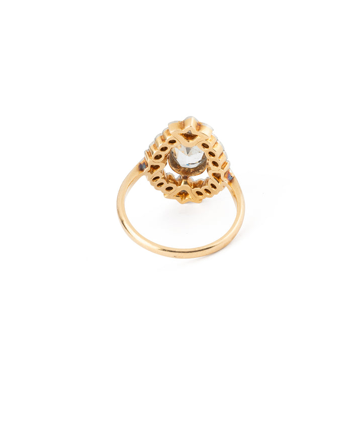 Bague ancienne aigue-marine et diamants "Cesarita" - Caillou Paris