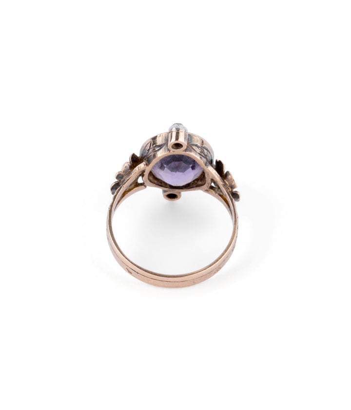 Bague ancienne améthyste "Lotta" dos - Caillou Paris