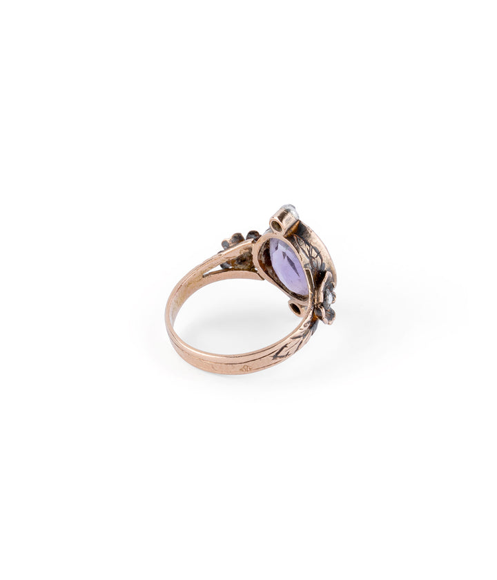 Bague ancienne améthyste "Lotta" dos droite - Caillou Paris