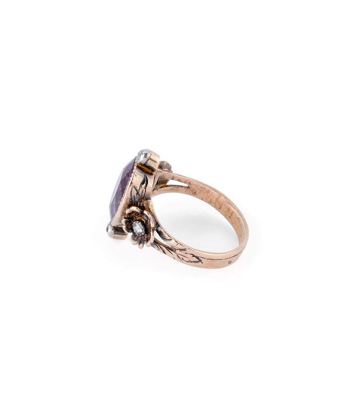 Bague ancienne améthyste "Lotta" dos gauche - Caillou Paris