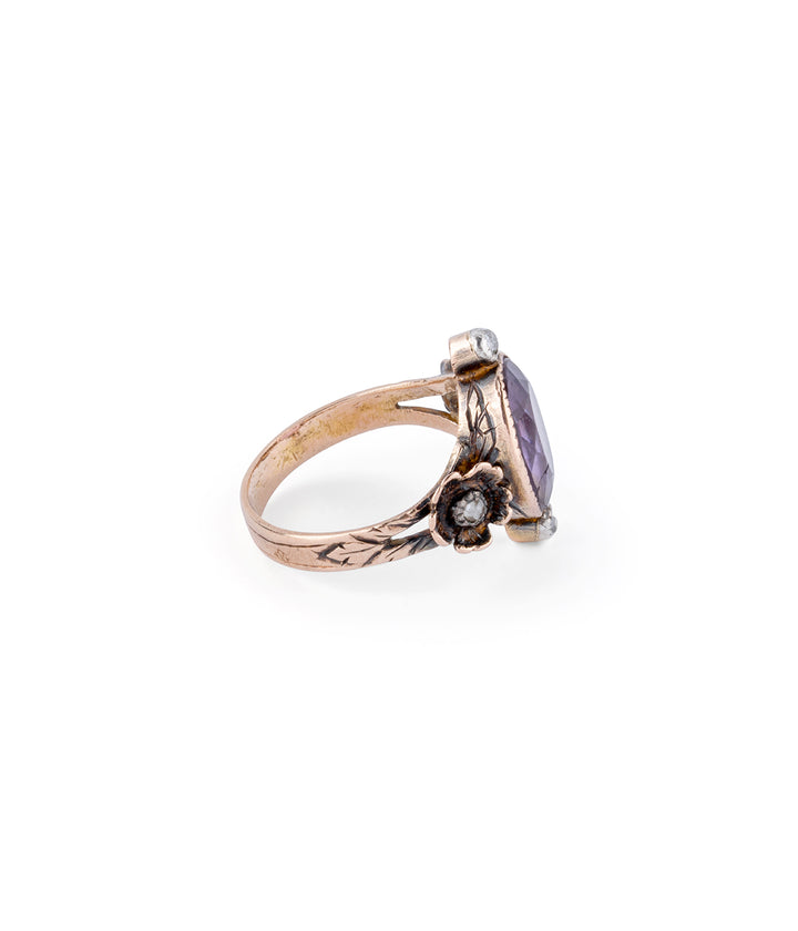 Bague ancienne améthyste "Lotta" profil droite - Caillou Paris