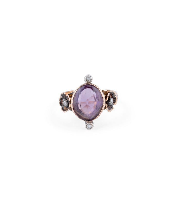 Bague ancienne améthyste "Lotta" face - Caillou Paris