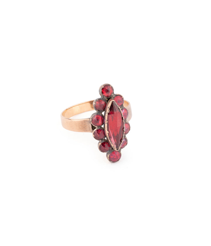 Bague ancienne bijou regional grenat Perpignan "Iniya" - Caillou Paris