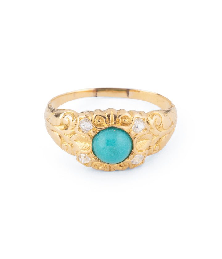 Bague ancienne cabochon turquoise "Grichia" - Caillou Paris