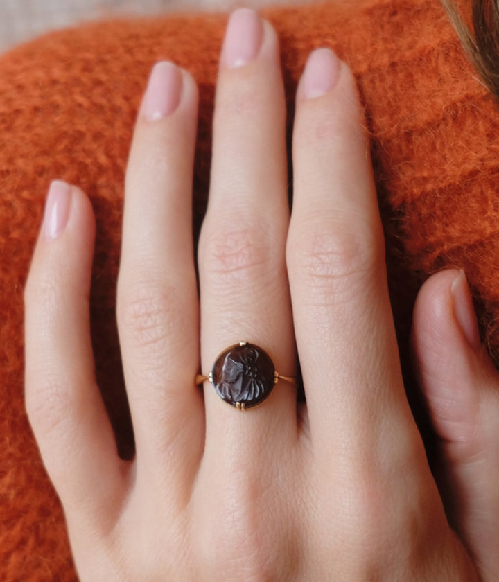 Bague ancienne camée "Narjis"