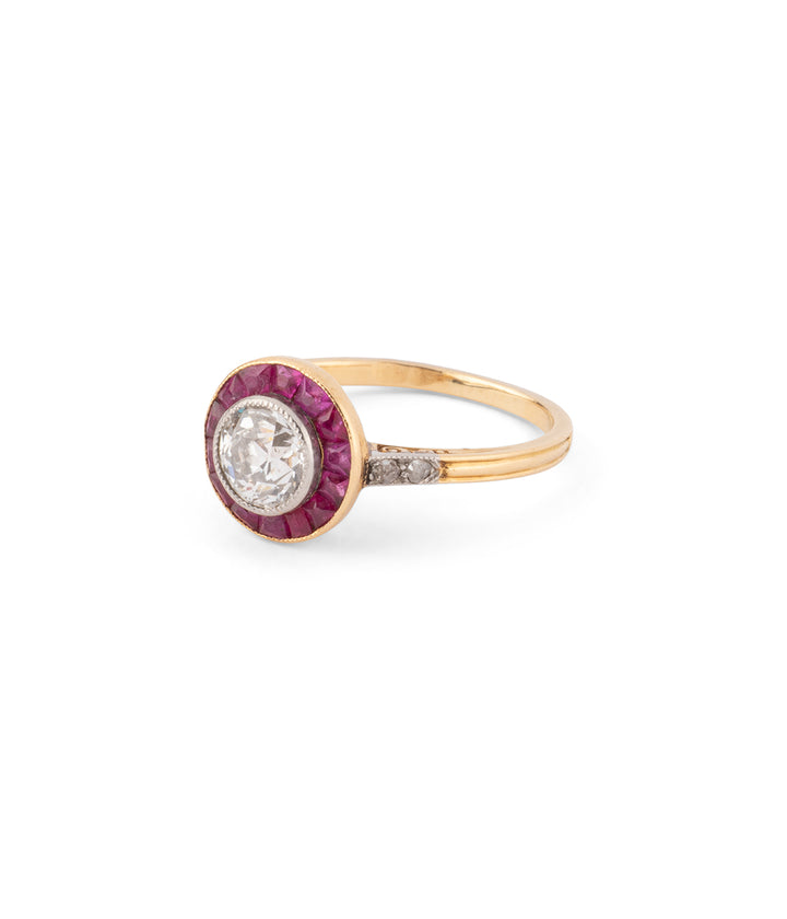 Bague ancienne diamant et rubis "Nadra" - Caillou Paris