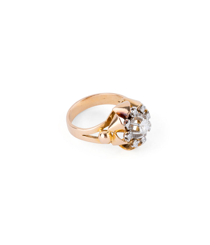 Bague vintage diamants "Kezia" profil droit - Caillou Paris