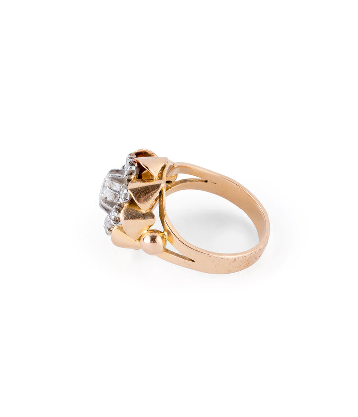 Bague vintage diamants "Kezia" profil gauche - Caillou Paris