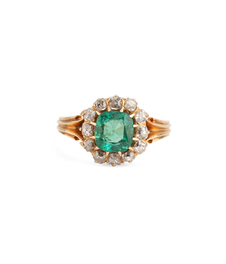Bague-ancienne-diamants-emeraude-Bich-Caillou-Paris