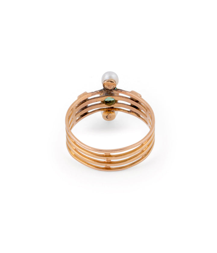 Bague ancienne émeraude "Roumia" dos - Caillou Paris