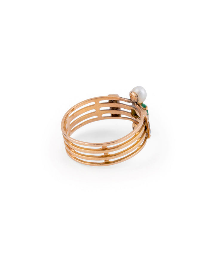 Bague ancienne émeraude "Roumia" dos droite - Caillou Paris