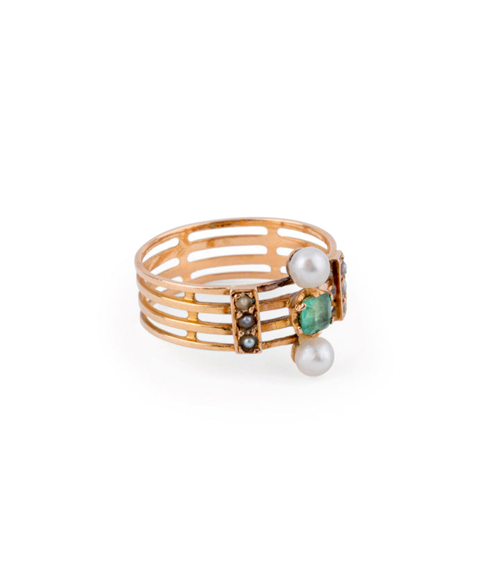 Bague ancienne émeraude "Roumia" droite - Caillou Paris