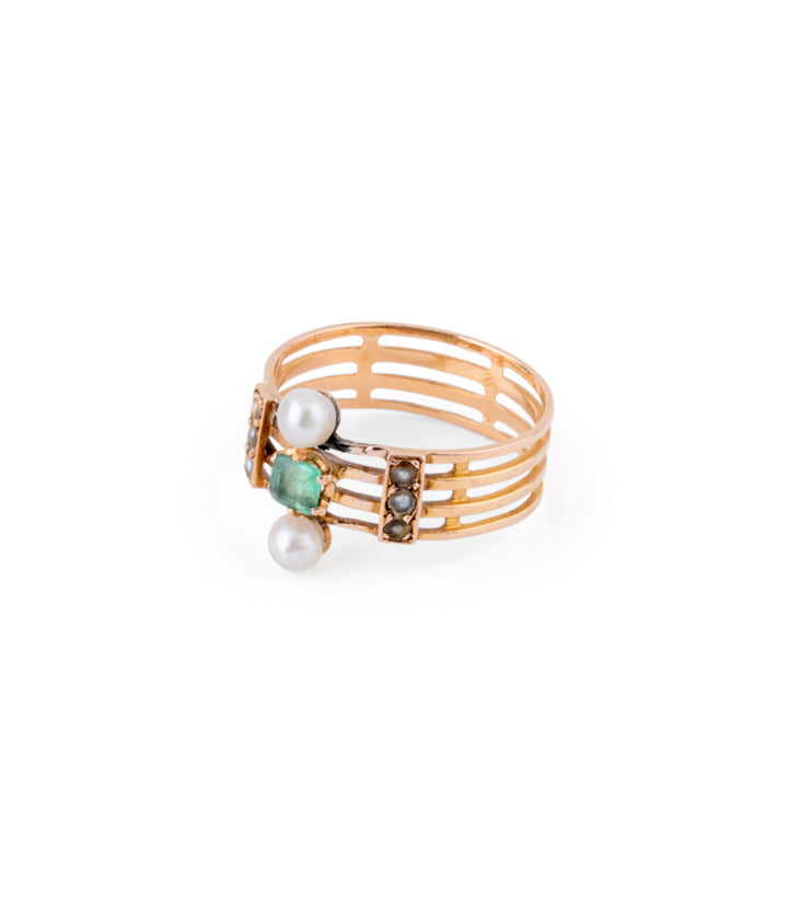 Bague ancienne émeraude "Roumia" gauche - Caillou Paris