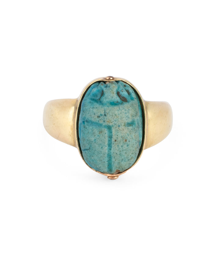 Bague-ancienne-fritte-scarabee-Odo-Caillou-Paris