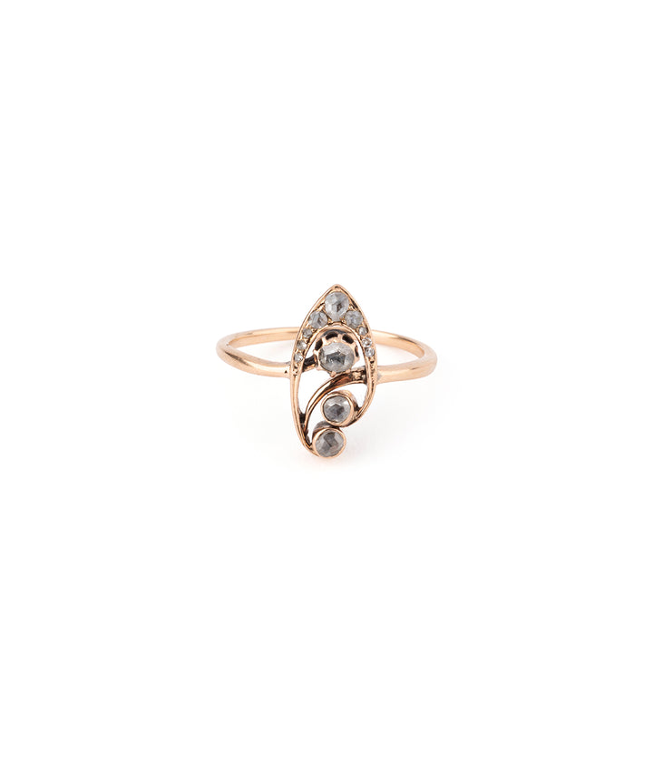 Bague ancienne marquise en diamants "Elsu" - Caillou Paris