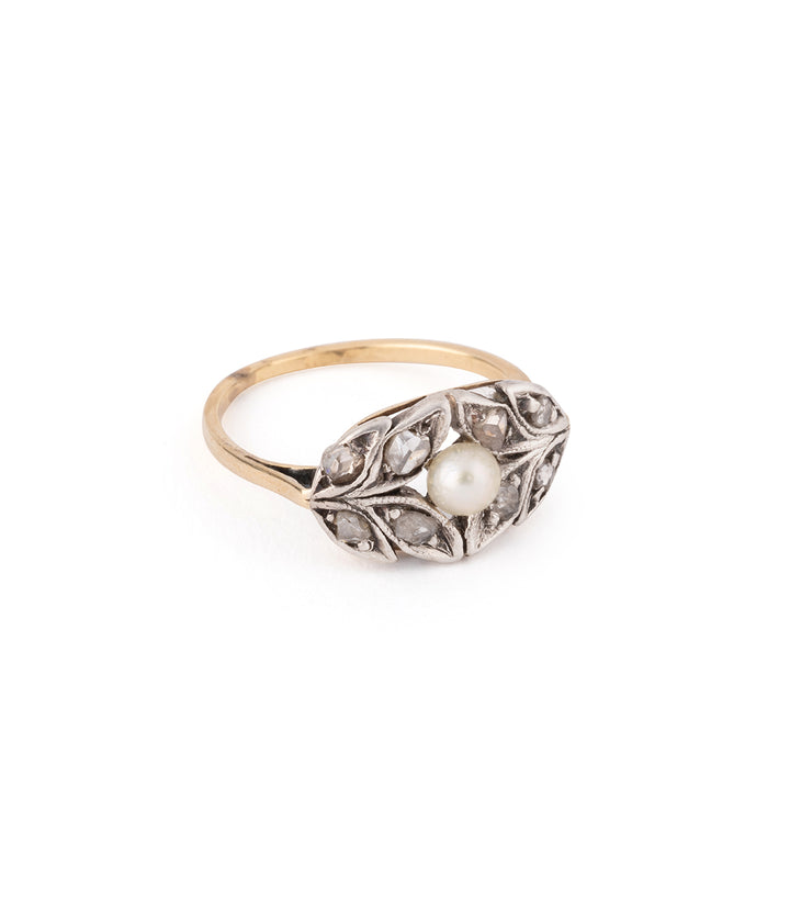 Bague ancienne en or 14 carat et perle "Anastas" - Caillou Paris