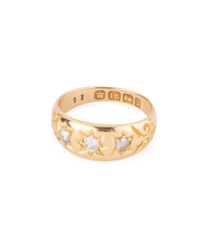 Bague ancienne en or et diamants serti étoile "Omero" - Caillou Paris