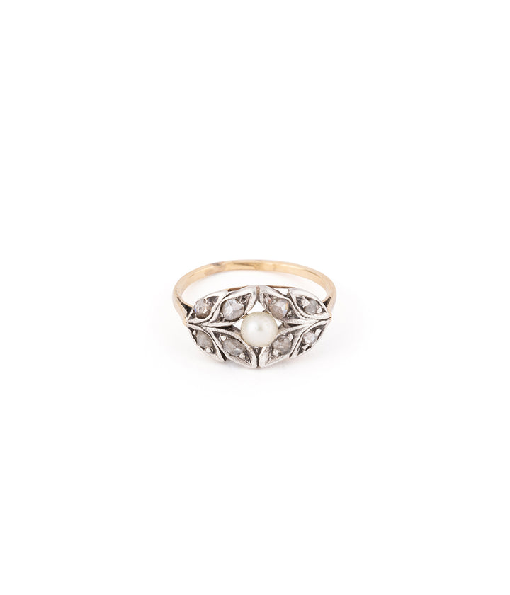 Bague ancienne or, perle, diamants "Anastas" - Caillou Paris