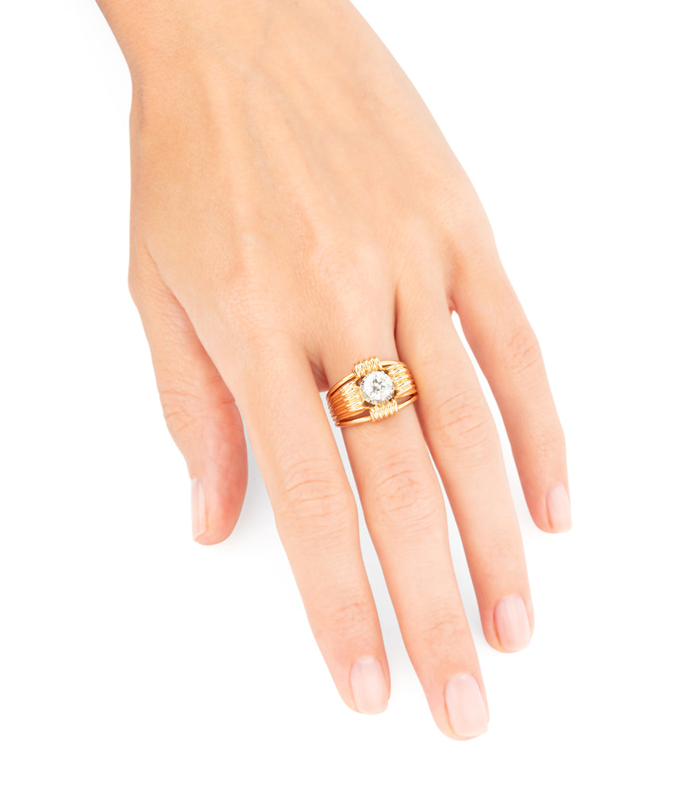 Bague-ancienne-or-rose-diamant-Apala-Caillou-Paris