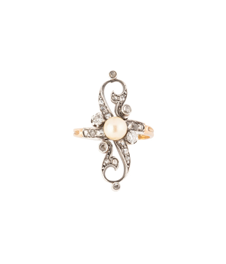 Bague-ancienne-perle-diamants-Yasuo-Caillou-Paris