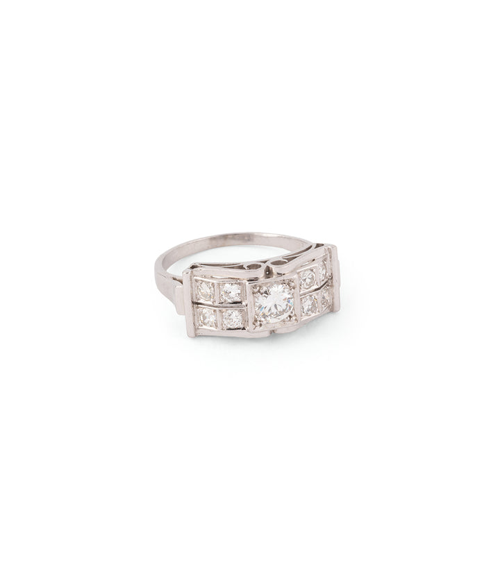 Bague ancienne en platine et diamants "Odala" - Caillou Paris