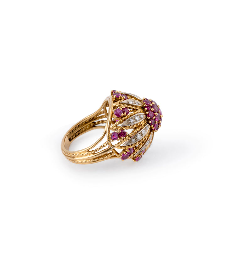 Bague ancienne rubis Akiva profil droit - Caillou Paris