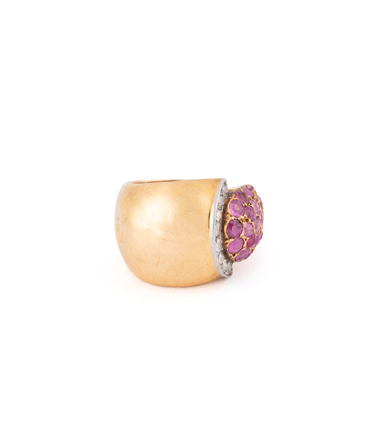 Bague années 50 saphirs roses et diamants "Jayda" - Caillou Paris
