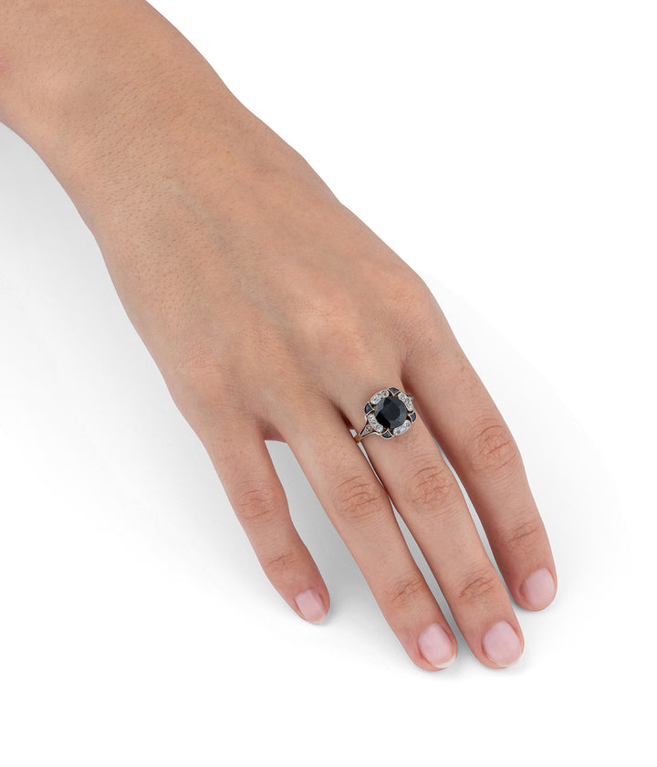 Bague de fiançailles ancienne saphir "Macey" porter - Caillou Paris