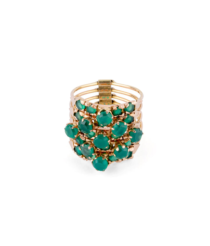 Bague de harem ancienne "Nosh" dessus - Caillou Paris