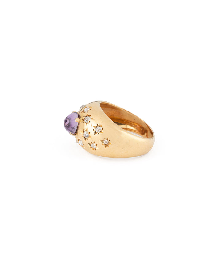 Bague dôme des années 50 en or 18 carats Biel - Caillou Paris