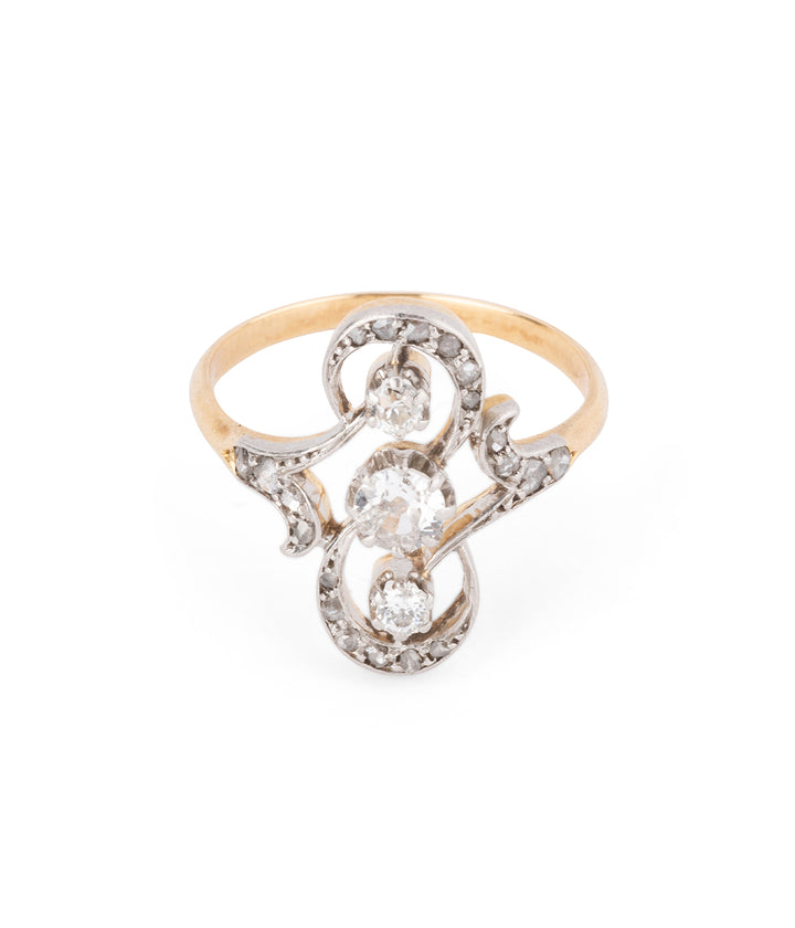 Bague de fiançailles Belle époque diamant "Ailis" - Caillou Paris