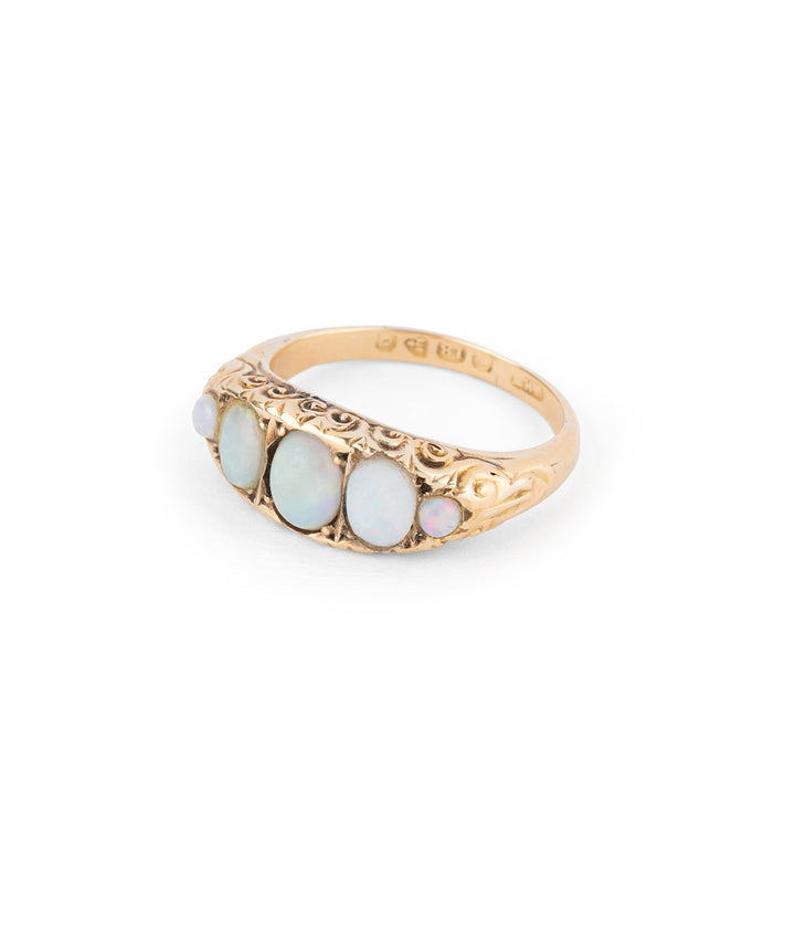 Bague de fiançailles ancienne jarretière opale "Vikesh" - Caillou Paris
