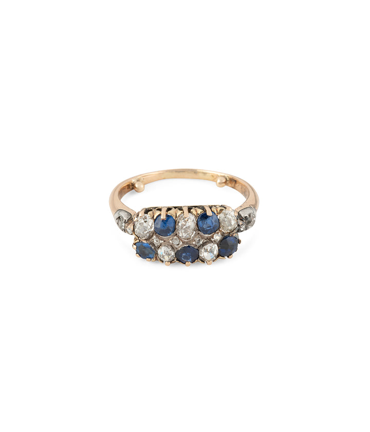 Bague-fiancailles-ancienne-saphirs-diamants-Maunu-Caillou-Pari