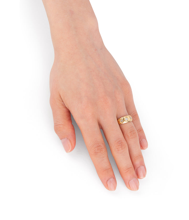 Bague jonc ancienne en or et diamants "Omero" - Caillou Paris
