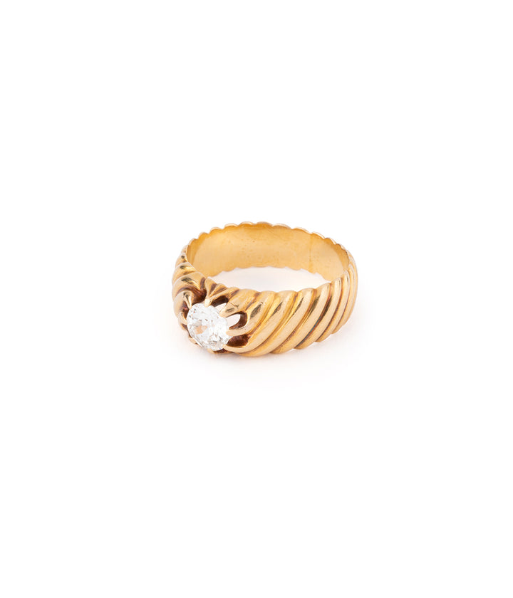 Bague jonc solitaire diamant "Avak" - Caillou Paris