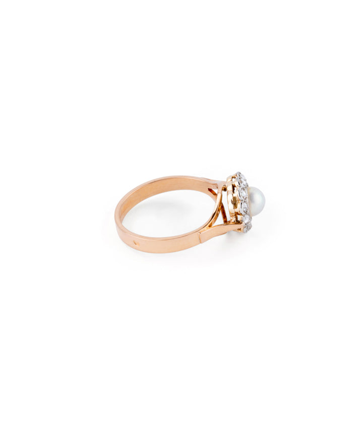Bague marguerite ancienne "Xelena" profil droite - Caillou Paris