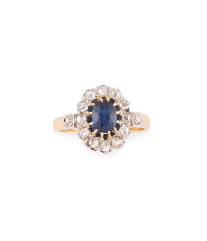 Bague-marguerite-ancienne-or-saphir-Septime-Caillou-Paris