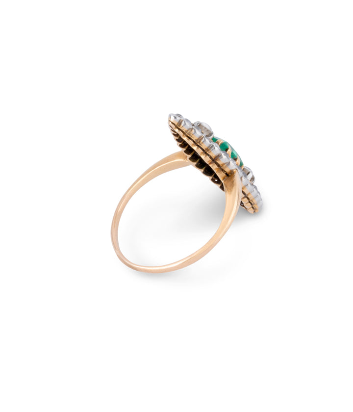 Bague marquise ancienne "Zaifa" dos droit - Caillou Paris