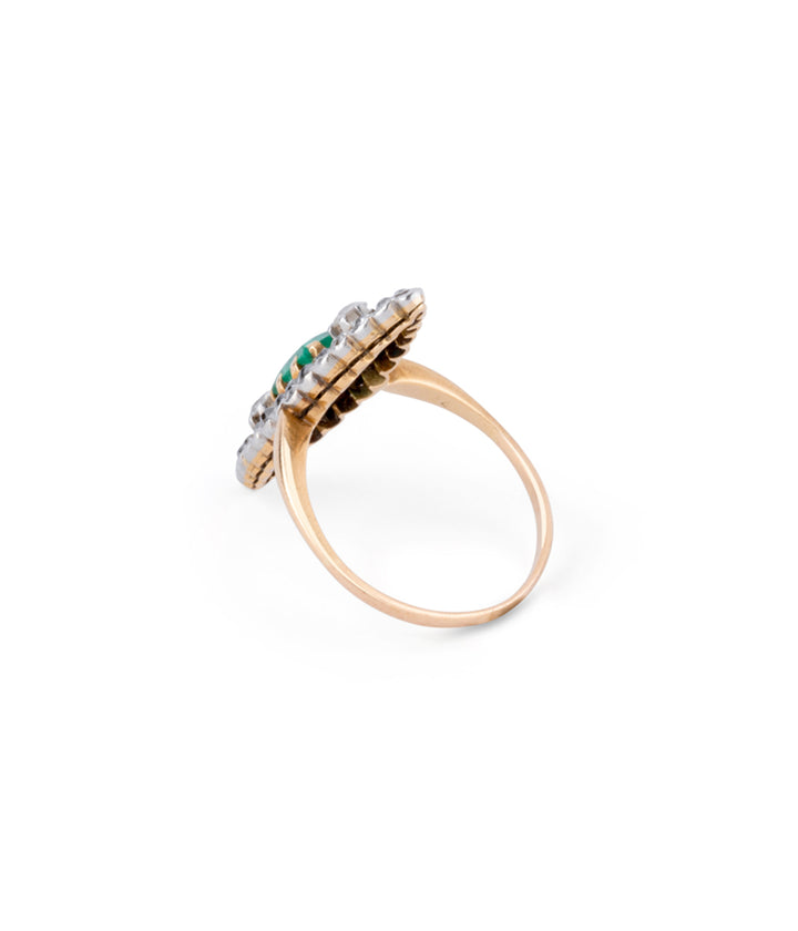 Bague marquise ancienne "Zaifa" dos gauche - Caillou Paris