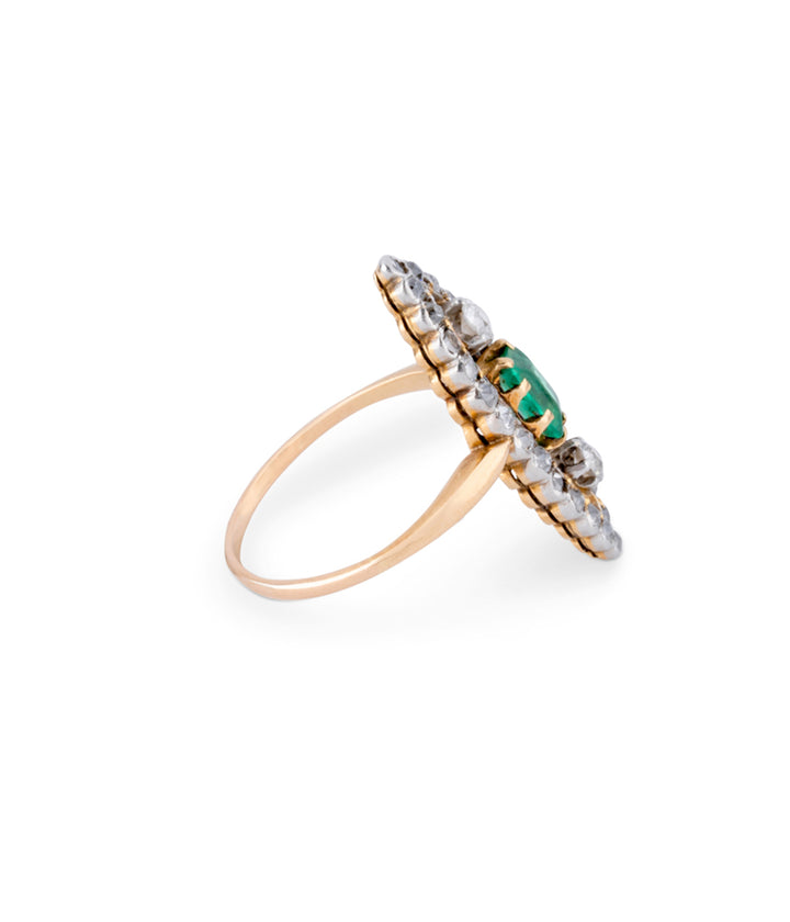 Bague marquise ancienne "Zaifa" profil droit - Caillou Paris