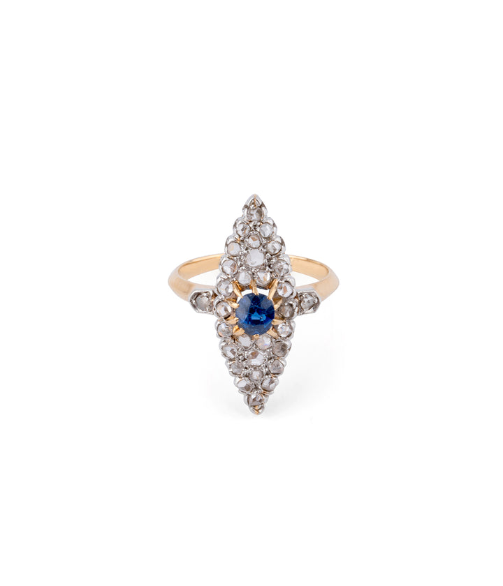 Bague marquise ancienne saphir "Fionn" | Caillou Paris